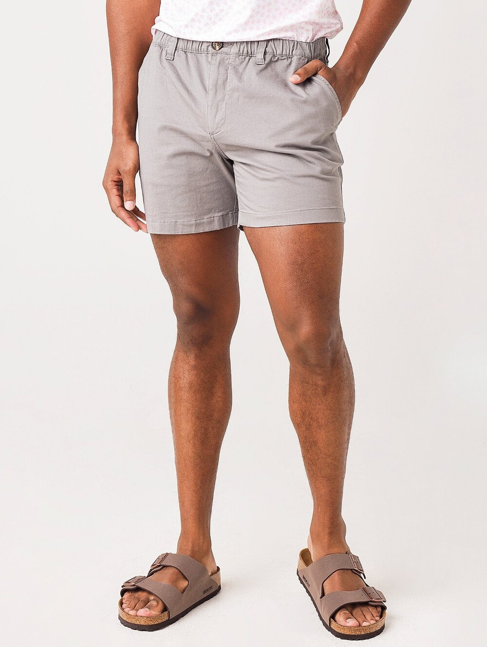 Chubbies Shorts Mens 4 Inch 7 Inch Gray Chino Originals Stretch Twill Silver